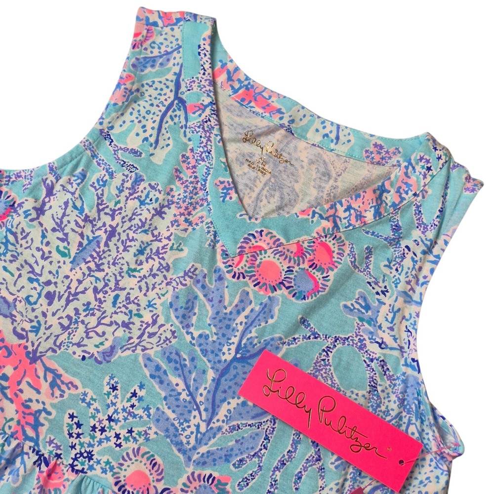 Lilly Pulitzer Girls XL Mini Lorina Dress Blue Ibiza Preppy‎ Resort Cotton NWT